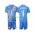 Kit Enfant Maillot Domicile Costa Rica Gardien Keylor Navas 1 2024 Bleu à Manches Courtes