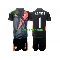 Kit Enfant Maillot Troisième Costa Rica Gardien Keylor Navas 1 2024 Noir à Manches Courtes