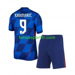 Kit Enfant Maillot Extérieur Croatie Andrej Kramaric 9 Euro 2024 à Manches Courtes