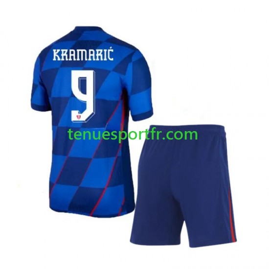 Kit Enfant Maillot Extérieur Croatie Andrej Kramaric 9 Euro 2024 à Manches Courtes