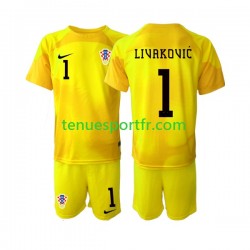 Kit Enfant Maillot Domicile Croatie Gardien Dominik Livakovic 1 World Cup 2022 à Manches Courtes