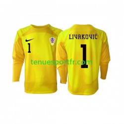 Homme Maillot Domicile Croatie Gardien Dominik Livakovic 1 World Cup 2022 à Manches Longues