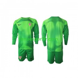 Kit Enfant Maillot Extérieur Croatie Gardien World Cup 2022 à Manches Longues