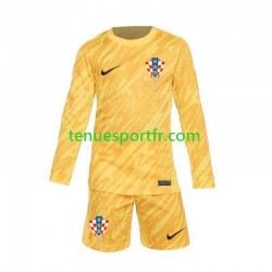 Kit Enfant Maillot Domicile Croatie Gardien Euro 2024 Jaune à Manches Longues