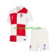 Kit Enfant Maillot Domicile Croatie Lovro Majer 7 Euro 2024 à Manches Courtes