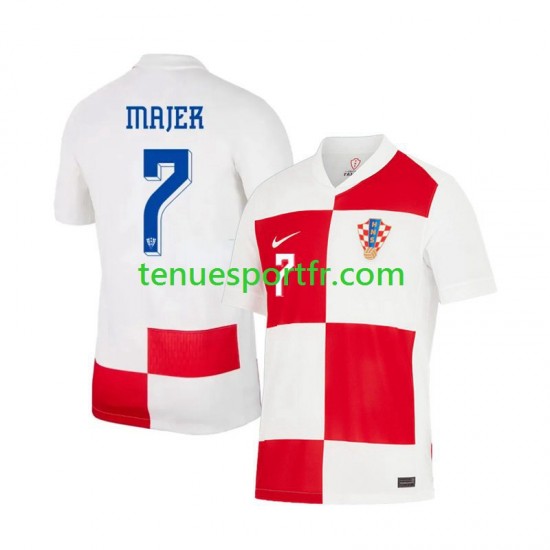 Homme Maillot Domicile Croatie Lovro Majer 7 Euro 2024 à Manches Courtes