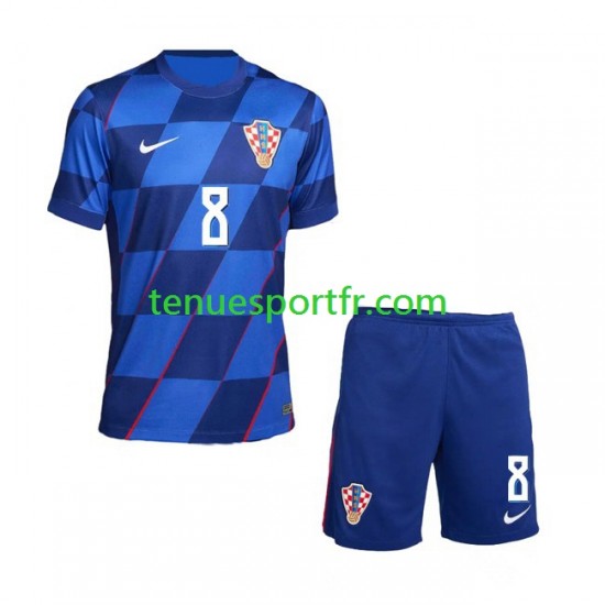 Kit Enfant Maillot Extérieur Croatie Mateo Kovacic 8 Euro 2024 à Manches Courtes