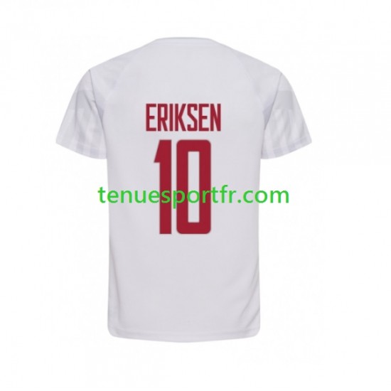 Homme Maillot Extérieur Danemark Christian Eriksen 10 World Cup 2022 à Manches Courtes