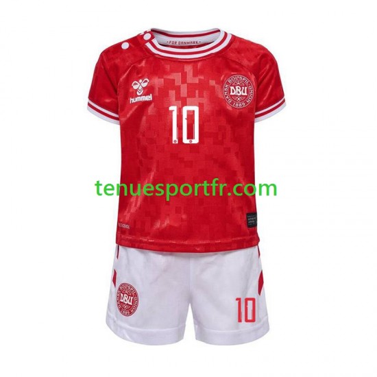 Kit Enfant Maillot Domicile Danemark Eriksen 10 Euro 2024 à Manches Courtes