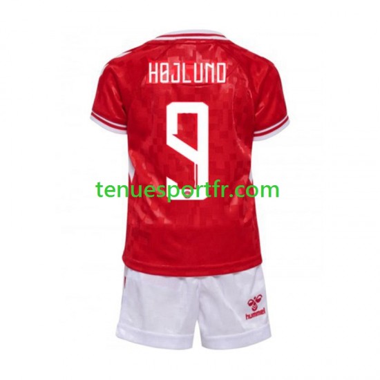 Kit Enfant Maillot Domicile Danemark Hojlund 9 Euro 2024 à Manches Courtes