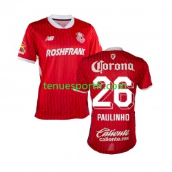 Homme Maillot Domicile Deportivo Toluca Paulinho 26 2024-2025 à Manches Courtes