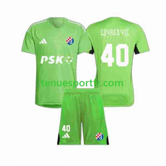 Kit Enfant Maillot Domicile Dinamo Zagreb Gardien Livakovic 40 2023-2024 à Manches Courtes