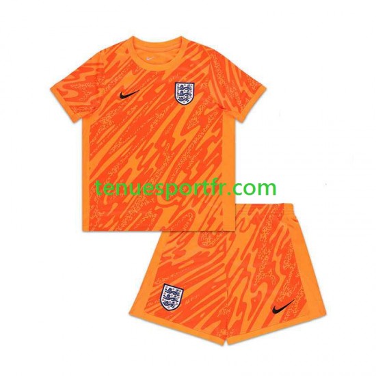 Kit Enfant Maillot Domicile Angleterre Gardien Euro 2024 Orange à Manches Courtes