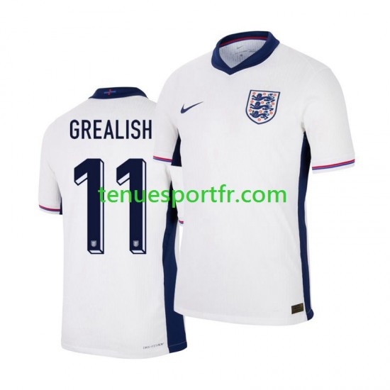 Homme Maillot Domicile Angleterre Jack Grealish 11 Euro 2024 à Manches Courtes