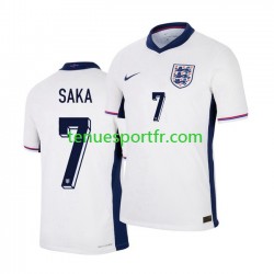 Homme Maillot Domicile Angleterre Saka 7 Euro 2024 Blanc à Manches Courtes