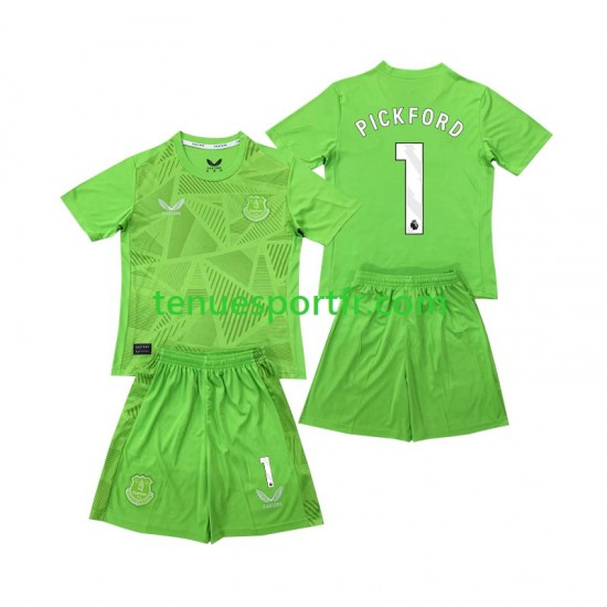 Kit Enfant Maillot Domicile Everton Gardien Pickford 1 2024-2025 à Manches Courtes