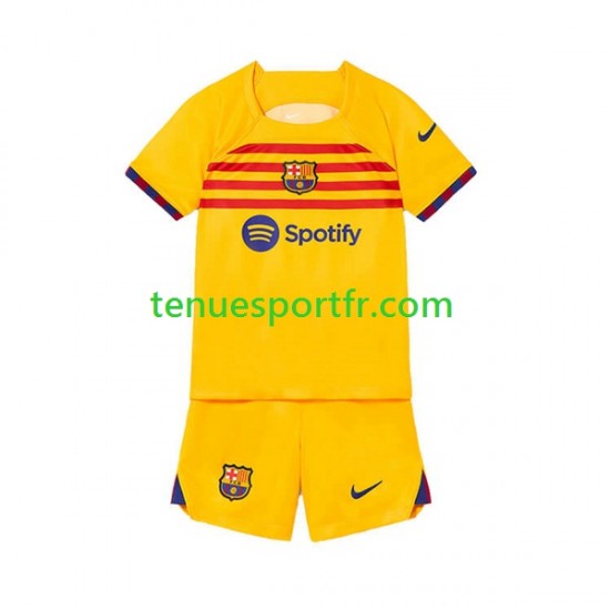 Kit Enfant Maillot Quatrième FC Barcelone 2022-2023 à Manches Courtes