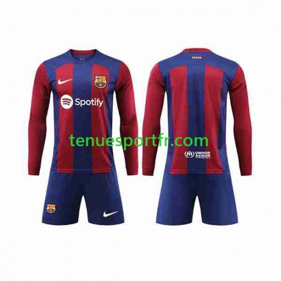 Kit Enfant Maillot Domicile FC Barcelone 2023-2024 à Manches Longues
