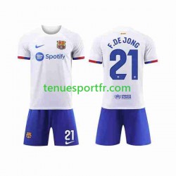Kit Enfant Maillot Extérieur FC Barcelone Frenkie de Jong 21 2023-2024 à Manches Courtes