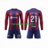 Kit Enfant Maillot Domicile FC Barcelone Frenkie de Jong 21 2023-2024 à Manches Longues