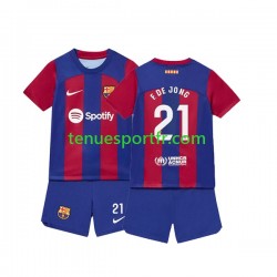 Kit Enfant Maillot Domicile FC Barcelone Frenkie de Jong 21 2023-2024 à Manches Courtes