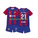 Kit Enfant Maillot Domicile FC Barcelone Frenkie de Jong 21 2023-2024 à Manches Courtes