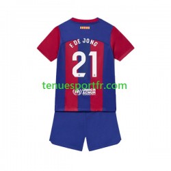 Kit Enfant Maillot Domicile FC Barcelone Frenkie de Jong 21 2023-2024 à Manches Courtes