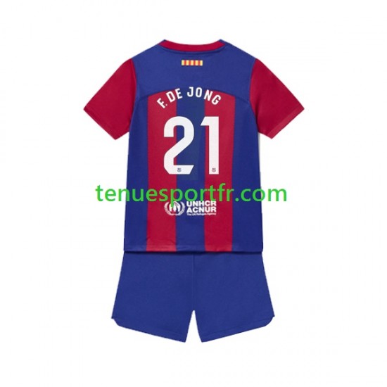 Kit Enfant Maillot Domicile FC Barcelone Frenkie de Jong 21 2023-2024 à Manches Courtes