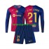 Kit Enfant Maillot Domicile FC Barcelone Frenkie de Jong 21 2024-2025 à Manches Longues