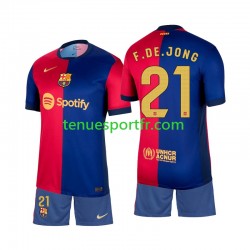Kit Enfant Maillot Domicile FC Barcelone Frenkie de Jong 21 2024-2025 à Manches Courtes