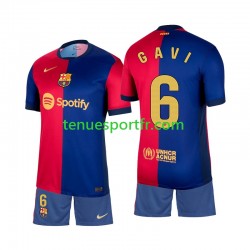 Kit Enfant Maillot Domicile FC Barcelone Gavi 6 2024-2025 à Manches Courtes