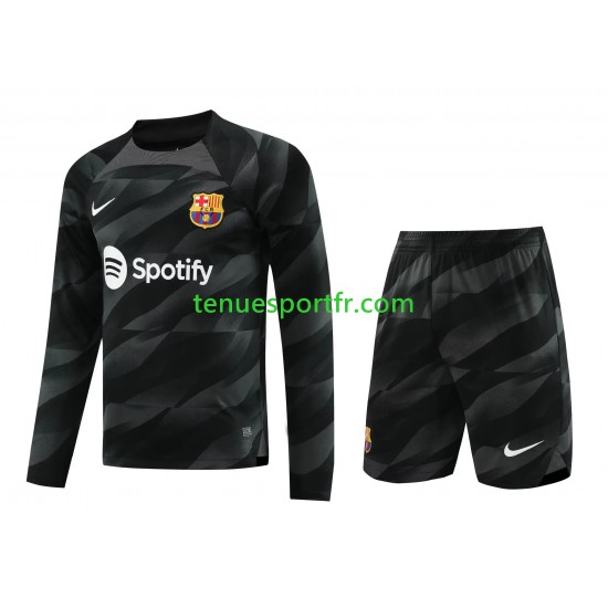 Kit Enfant Maillot Extérieur FC Barcelone Gardien 2023-2024 à Manches Longues