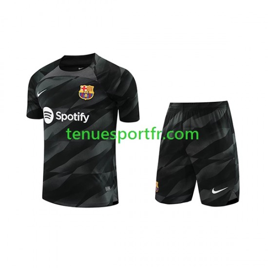 Kit Enfant Maillot Extérieur FC Barcelone Gardien 2023-2024 à Manches Courtes