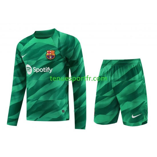 Kit Enfant Maillot Domicile FC Barcelone Gardien 2023-2024 à Manches Longues