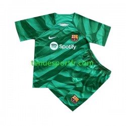 Kit Enfant Maillot Domicile FC Barcelone Gardien 2023-2024 à Manches Courtes