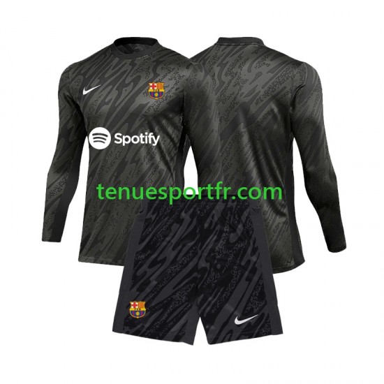 Kit Enfant Maillot Troisième FC Barcelone Gardien 2024-2025 à Manches Longues