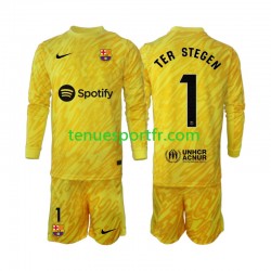 Kit Enfant Maillot Extérieur FC Barcelone Gardien Ter Stegen 1 2024-2025 à Manches Longues