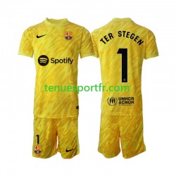 Kit Enfant Maillot Extérieur FC Barcelone Gardien Ter Stegen 1 2024-2025 à Manches Courtes