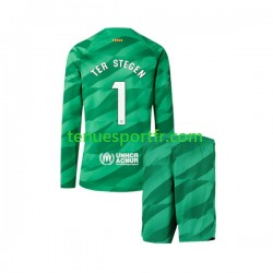 Kit Enfant Maillot Domicile FC Barcelone Gardien Ter Stegen 1 2023-2024 à Manches Longues