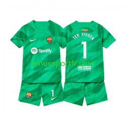 Kit Enfant Maillot Domicile FC Barcelone Gardien Ter Stegen 1 2023-2024 à Manches Courtes
