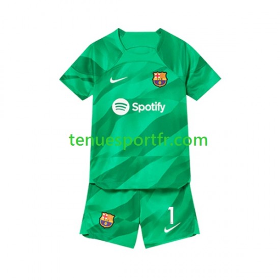 Kit Enfant Maillot Domicile FC Barcelone Gardien Ter Stegen 1 2023-2024 à Manches Courtes
