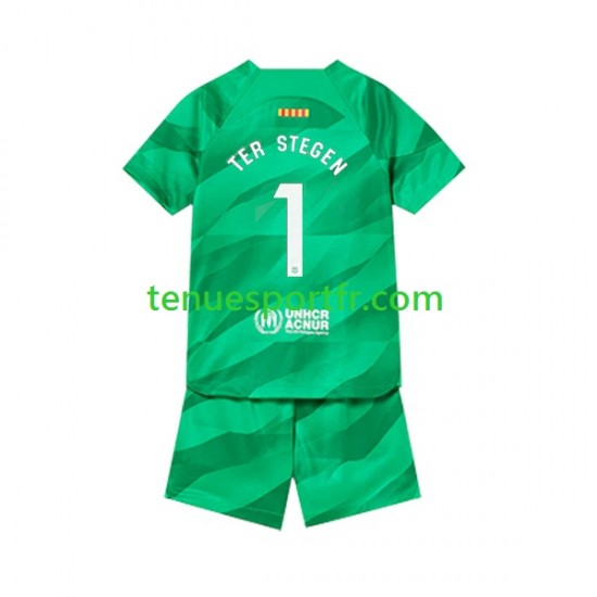 Kit Enfant Maillot Domicile FC Barcelone Gardien Ter Stegen 1 2023-2024 à Manches Courtes