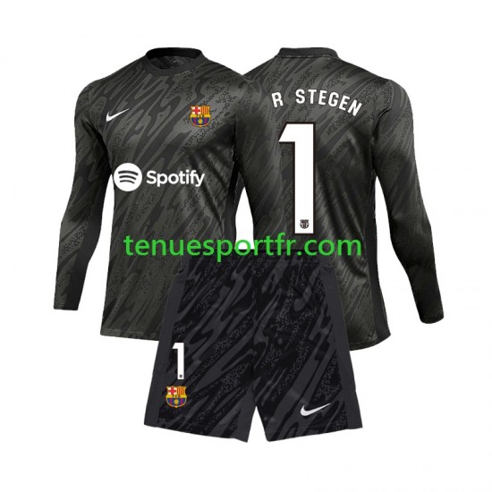 Kit Enfant Maillot Troisième FC Barcelone Gardien Ter Stegen 1 2024-2025 à Manches Longues