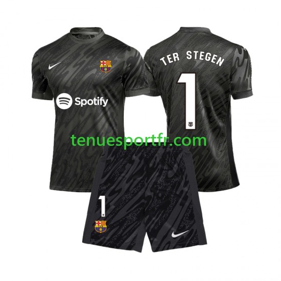 Kit Enfant Maillot Troisième FC Barcelone Gardien Ter Stegen 1 2024-2025 à Manches Courtes