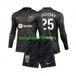 Kit Enfant Maillot Extérieur FC Barcelone Gardien Wojciech Szczesny 25 2024-2025 à Manches Longues