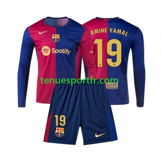 Kit Enfant Maillot Domicile FC Barcelone Lamine Yamal 19 2024-2025 à Manches Longues