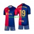 Kit Enfant Maillot Domicile FC Barcelone Lamine Yamal 19 2024-2025 à Manches Courtes