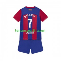 Kit Enfant Maillot Domicile FC Barcelone Ousmane Dembele 7 2023-2024 à Manches Courtes