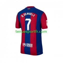 Homme Maillot Domicile FC Barcelone Ousmane Dembele 7 2023-2024 à Manches Courtes