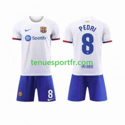 Kit Enfant Maillot Extérieur FC Barcelone Pedri 8 2023-2024 à Manches Courtes
